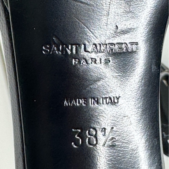 Yves Saint Laurent Paris Black Amber Ankle Sandals Sz 38.5 - Picture 6 of 6